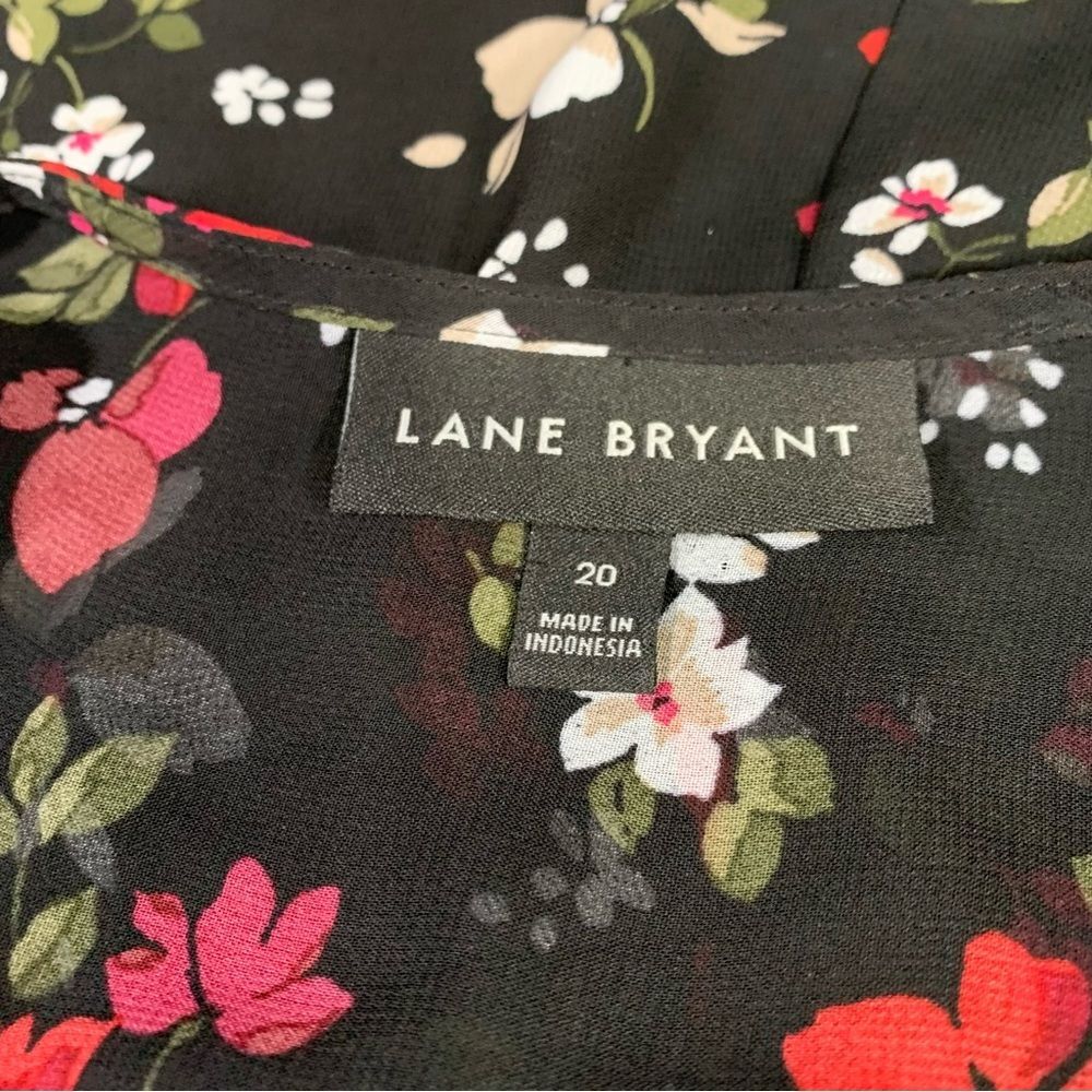 LANE BRYANT Black Sheer Peasant Blouse with Lining Women's Plus Size 20 #750 - Picture 3 of 7
